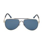 Carlton London-Premium-Men's-Gold & Blue Toned Polarised and UV Protected Lens Aviator SunglassesCLSM129