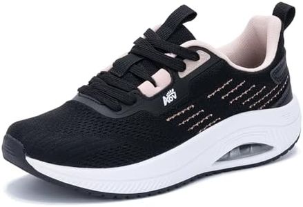 AUPERF Women's Walking Shoes with Arch Support Orthotic Tennis Sneakers for Plantar Fasciitis US 5.5-US 11, Ablackpeach, 8