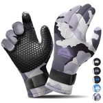 BPS 3mm Neoprene Water Gloves with Anti-Slip Rubber Palm - Water Gloves for Wetsuit, Kayaking, Rafting, Surf, and other Aquatic Activities - for Men and Women (Grey Camo/Lilac Grey, XL)