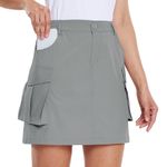 Willit Women's Cargo Skorts Skirt Golf Casual Quick Dry Zip Pockets Outdoor Hiking Gray M