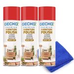 GECKO Furniture Polishing Spray | Wood Furniture Polish | Furniture Cleaning & Protector | Furniture Wood Care Spray | Shiny Wood Furniture Surfaces -200ml (Pack of 3)