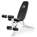 Marcy PM-5788 Powder Coated Steel Home Gym Multipurpose Multifunctional Adjustable Weight Bench for Total Body Workout, White