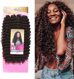 RITMO – Extension sintetiche di capelli ricci per Crochet Braids 340Grammi, 50 cm (6 CASTANO CHIARO)