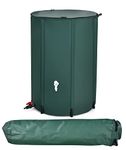 Happygrill 100 Gallon Collapsible Rain Barrel, PVC Rain Water Collection Barrel w/Spigot Water Storage Container & Top Mesh, Portable Rain Barrels to Collect Rainwater from Gutter