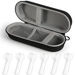 Electric Toothbrush Travel Case, with 6pcs Toothbrush Cover Caps Black Travel Toothbrush Holder Toothbrush Storage Bag Fits for Philips Sonicare and More Electric Toothbrush Brands