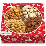 Christmas Nuts Gift Basket - Holiday Food Gift Premium Mixed Nut Assortment Gif