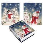 Tom Smith 20 Boxed Luxury Christmas Cards Traditional Snowman Design