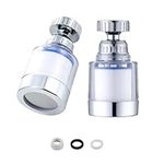 2 Pack Faucet Mount Filters, 360 Degree Rotating Sink Faucet Filter, Kitchen & Office Carbon Water Filtration Faucet Cartridge Faucet Removal Chlorine Fluoride Heavy Metal Hard Water