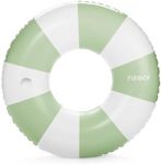 FUNBOY Giant Vintage Green Stripe Pool Tube Float with Cup Holder, 46" (Pack of 6)