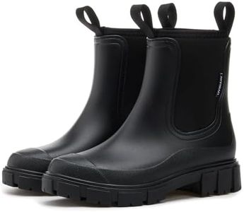 AONEGOLD Stivali Pioggia Donna Impermeabile Antiscivolo Leggere Comode Stivali Gomma Moda Pioggia per Esterni Giardinaggio Boots(Nero，39 EU)