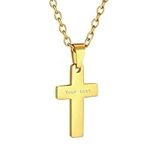 PROSTEEL Customize Name NecklaceGold Christian Jewelry Crucifix Necklace Small