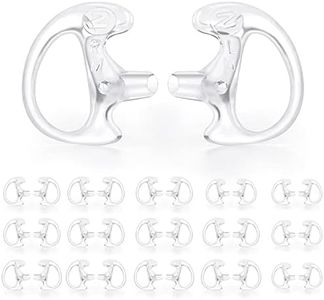 Zeadio Earmould Earpiece Earbud Earplug for Two-Way Radio Coil Tube Audio Kits (Clear, Pair of 16)