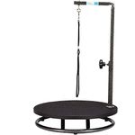 Master Equipment Pet Edge Round Pet Grooming Table – Rotatable Black 18” Diameter Grooming Table Perfect for Small Dogs