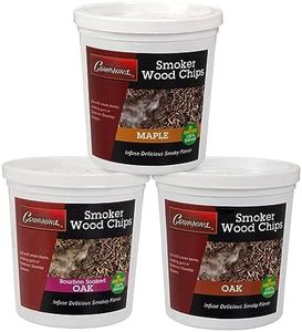 Camerons All Natural Extra Fine BBQ Wood Chips, 3 Pack - Bourbon Oak, Oak, Maple (3 Pints, 0.473L ea) - Kiln Dried Sawdust Shavings for Smoking Guns, Smokers, Smoke Boxes - Barbecue Grilling Gift Set