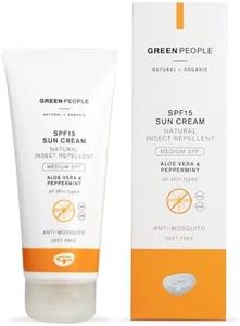 Green People SPF15 Sun Cream with Natural Insect Repellent 100ml | Natural, Organic Sunscreen with Citrepel®75 | Travel Size | Soothing Aloe Vera & Cooling Mint | Vegan, Cruelty Free