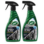 Turtle Wax 50582 Dash & Glass Interior Cleaner and Protectant, Superior Cleaning Spray for Dashboard, Glass, Tech Screen, and All Interior Hard Surfaces, 500ml x2