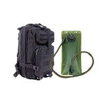 XWXS Tactical Assault Military Army Style Backpack -Hydration Water Bladder Included * Water Resistant Rucksack * MOLLE Compatatible * Great for Bug Out Bag or Daypack