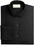 Neil Allyn Men's Black Wing Collar 1/4" Pleats Tuxedo Shirt-M-32-33