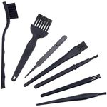 Camkix Multi-Purpose Brushes (Black) - 9 Pack - 7X Multi-Sized Brushes, 1x Anti-Static Tweezers, 1x Cleaning Cloth - Small Gaps - Computers, Keyboards, PCBs, Vents, Car Interior, Window Track