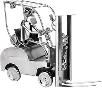 BRUBAKER Tornillo Figura Carretilla Elevadora - Conductor de Carretilla Elevadora Figura de Hierro Hombre de Metal - Figura de Metal Regalo Hecho a Mano para Empleado de Almacén