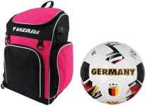 Vizari Cambria Neon Pink/White Soccer Backpack Germany Country Soccer Ball, White, Size 5 - Ideal for Adults and Teens