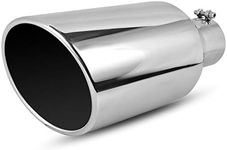 AUTOSAVER88 3 Inch Inlet Exhaust Tip, 3" Inlet 6" Outlet 15" Long Exhaust Tip, Silver Stainless Steel Finish Tailpipe