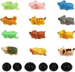 RtottiM Pack of 12 Animal Cable Protectors Silicone Animal Cable Protector Mobile Phone Cable Protector in Cute Animal Shape with 6 Black Cable Holders Charger Charging Cable Protector for iPhone iPad