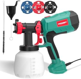HYCHIKA Paint Gun, 600W HVLP Paint Gun, 1200ml Tank, 4 Nozzles and 2 Cleaning Tools, Easy to Clean, 3 Pattern Paint Sprayer for Walls and Ceilings, Fences