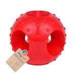 Goofy Tails Dog Ball Dog Toys, Hole Ball (Large) Dog Toy Ball, Non Toxic Dog Toy for All Breeds, Rubber Chew Toys for Dogs, Ideal for All Breeds, Large/Red