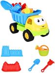 Kidzlane Beach Truck Toy - Sandbox Toys - Toddler's Dump Construction Truck - Durable and Lightweight Plastic Sand Trucks for Toddlers and Kids, Multicolor