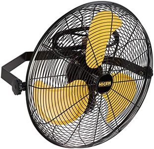 HiCFM 5100 CFM Safety Yellow 20 inch Outdoor High Velocity Wall Mounted Fan with IP44 Enclosure Motor, Sealed Control Box, 9 FT Cord & GFCI Plug, Weatherproof for Patio, Workstation - UL Listed