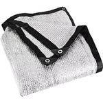 Aluminet 85% Heavy Duty Shade Cloth Mesh Sun Block Fabric Sun Reflect Pet Shade Garden Cover Canopy with Grommets 6.5 ft x 10 ft