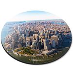 Lower Manhattan New York City - Flexible Round 5mm Rubber Mouse Mat Pad Office Home Novelty Printed Desk Accessory - 45629