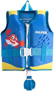 SULIFEEL Kids Swim Vest Toddler Floaties for 20-45 lbs Boys Girls, Toddler Swimming Jacket with Adjustable Safety Strap, Easy On and Off Swimming Aid for Age 2-6 Years Learn to Swim