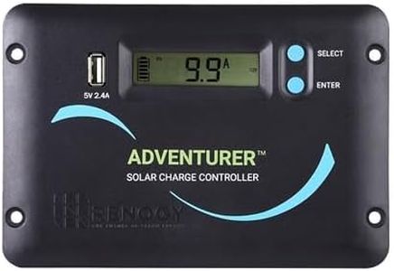 Renogy 30A 12V/24V PWM Solar Charge Controller with LCD Display Flush Mount Design Negative Ground, Compatible with Sealed, Gel, Flooded and Lithium Batteries, Adventurer 30A,black