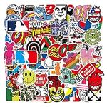 Yzwuyou 101pcs Skateboard Stickers Pack Non-Repeat Cool Sticker Pack Waterproof Reusable Vinyl Brand Stickers for Adults Teens Boys Graffiti Cars Guitar Travel Luggage Helme Furniture Bike Laptop