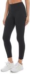 Danskin Women's Double Brushed 7/8 Legging, Black Salt, Large