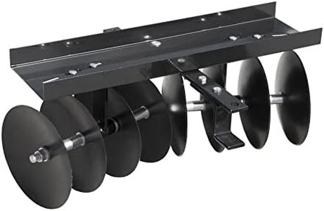 Field Tuff Steel Tow Behind Sleeve Hitch Garden Cultivator Soil Tiller Disc Harrow Tractor Attachment w/ 39 Inch Working Width & 11 Inch Discs, Black