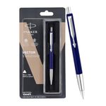 Parker Vector Standard Chrome Trim Ball Pen | Blue Body Color | Ink Color - Blue | Gifts For Employees | Elite Pen For Corporate Purposes