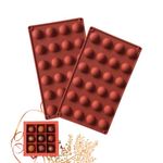 2 PCS 24 Cavity Chocolate Moulds Half Round Silicone Moulds Non-Stick Reusable Silicone Ice Cube Moulds DIY Candy Moulds for Chocolate Jelly Cake Dome Mousse