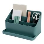 BLUE GINKGO Large Desk Organizer - Office Organization | Stationery, Craft Organizer, Pencil Holder, Pen Holder for Desk | Office Desk Accessories (Made in Korea) - Green