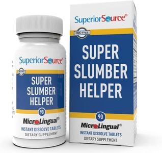 Superior Source Super Slumber Helper, Quick Dissolve MicroLignual Tablets, 90 Count, Melatonin (5 mg), Valerian, Chamomile, L-Theanine, GABA, Natural Herbal Sleep Support, Non-GMO