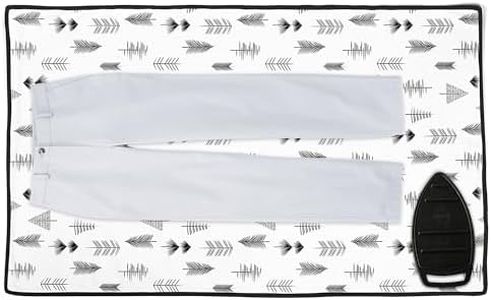 Encasa XO Ironing Mat/Pad (Large 48"x28") with 3mm Padding & Silicone Iron Rest for Steam Pressing on Tabletop or Bed - Heat Resistant, Portable, Quilting & Travel Blanket - Black Arrow