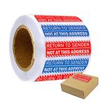 Return to Sender Not at This Address Stickers 1x3 Inch - Self Adhesive Transport Cargo Sticker Address Reminder Label for Small Business Envelop Box Cartons Shipping Stickers 500 Pcs