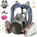 KOOVAGE 6800 Full Face Respirator Gas Mask, Gas Masks Survival Nuclear and Chemical with 6001 & 2097 CN Filters for Painting Spray, Dust, Epoxy Resin, Construction, Welding, Sanding, Woodworking