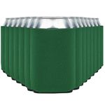 Blank Beer Can Coolers Sleeves (14-Pack) Soft Insulated Beer Can Cooler Sleeves - HTV Friendly Plain Can Sleeves for Beer Cans & Bottles - Blanks for Vinyl Projects & Wedding Favors (Kelly Green)