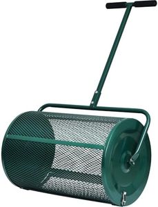 Gbekery 24-Inch Compost and Peat Moss Spreader- Heavy-Duty Multi-Purpose Lawn Spreader for Topsoil, Manure, Fertilizers, Mulch - Durable Metal Mesh