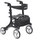 Drive Medical Nitro Elite CF Carbon Fiber Walker Rollator, Black