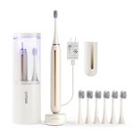 JIMOK Sonic Whitening Electric Toothbrush wtih Upgraded Cleaning case, 5Modes, 55db Noise Reduction, Cleaning Toothbrushes Set with Wall Adapter & 3Dupont+3Toray Brush Heads…