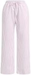 GORGLITTER Women's Striped Track Pants Y2K Pants High Waisted Parachute Pants Pink Medium